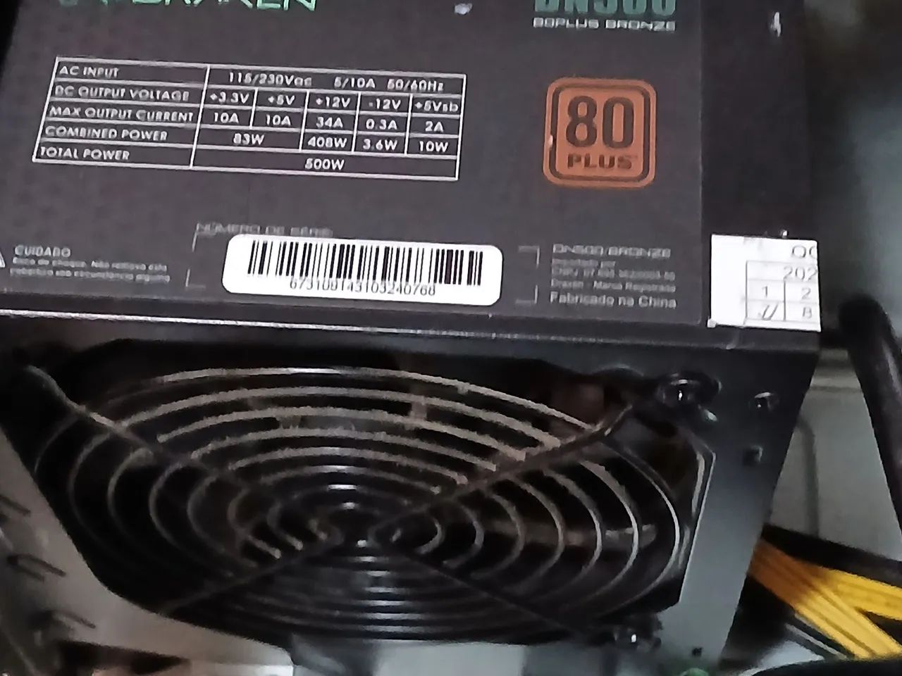 Fonte ATX Draxen DN500 500W 80 Plus Usado e Funcionando  - Foto 2