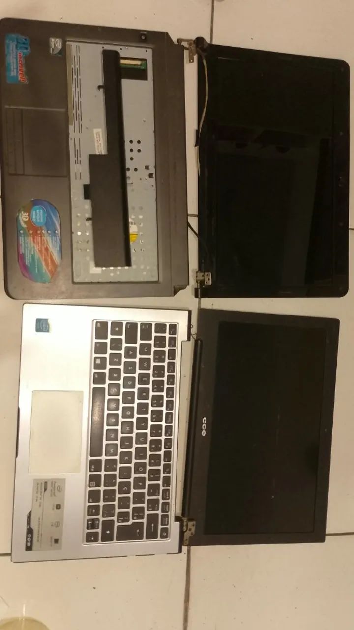  kit 3 notebooks com defeito - Foto 4
