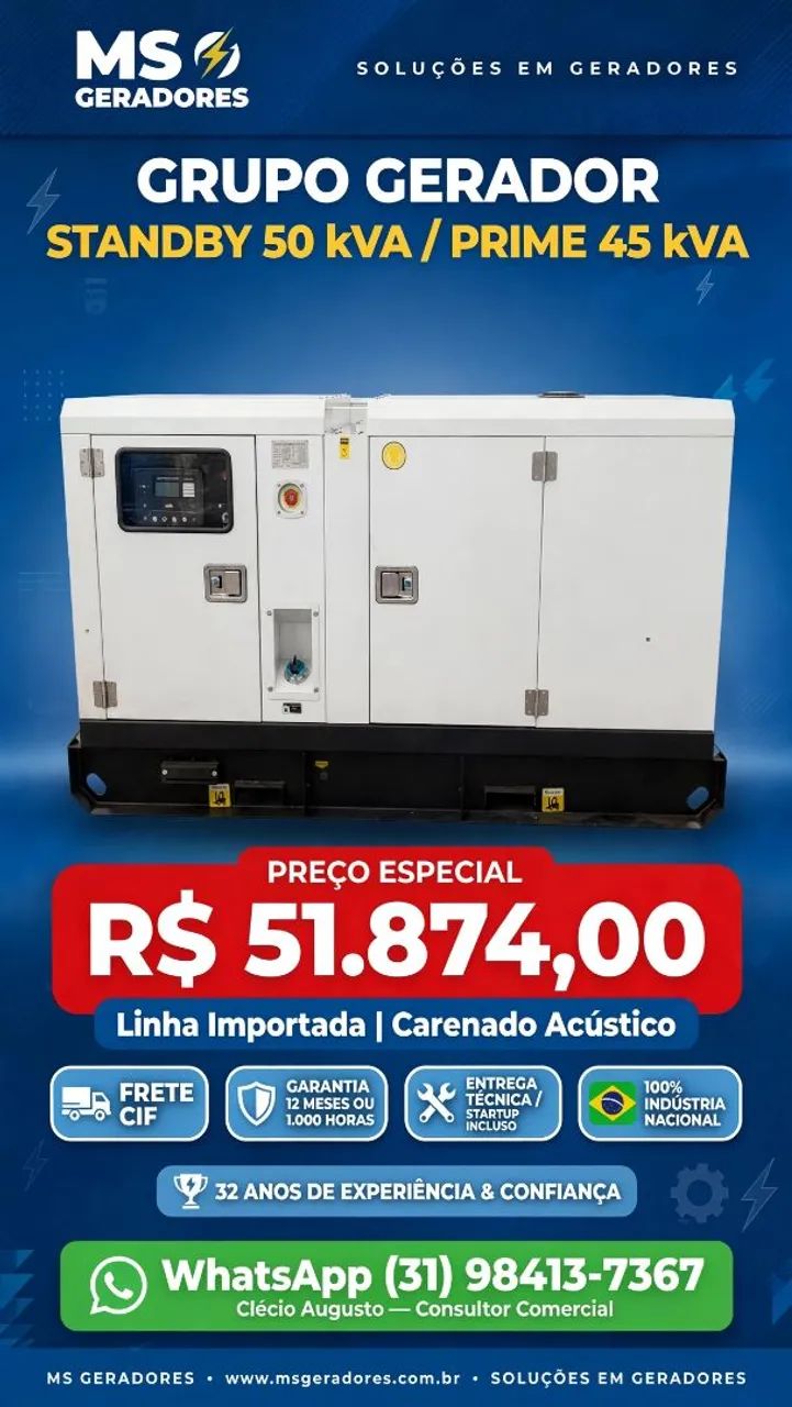 Gerador de Energia 50 Kva