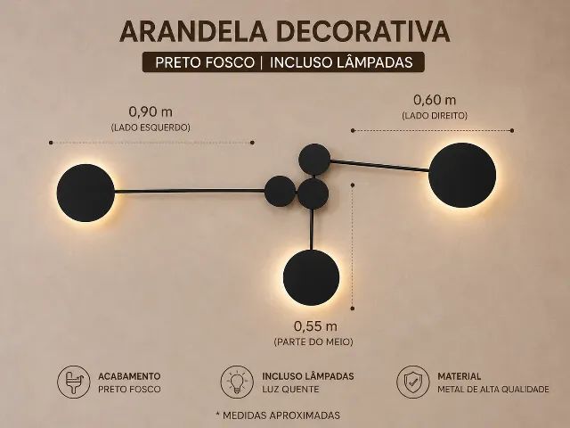 Arandela decorativa de parede