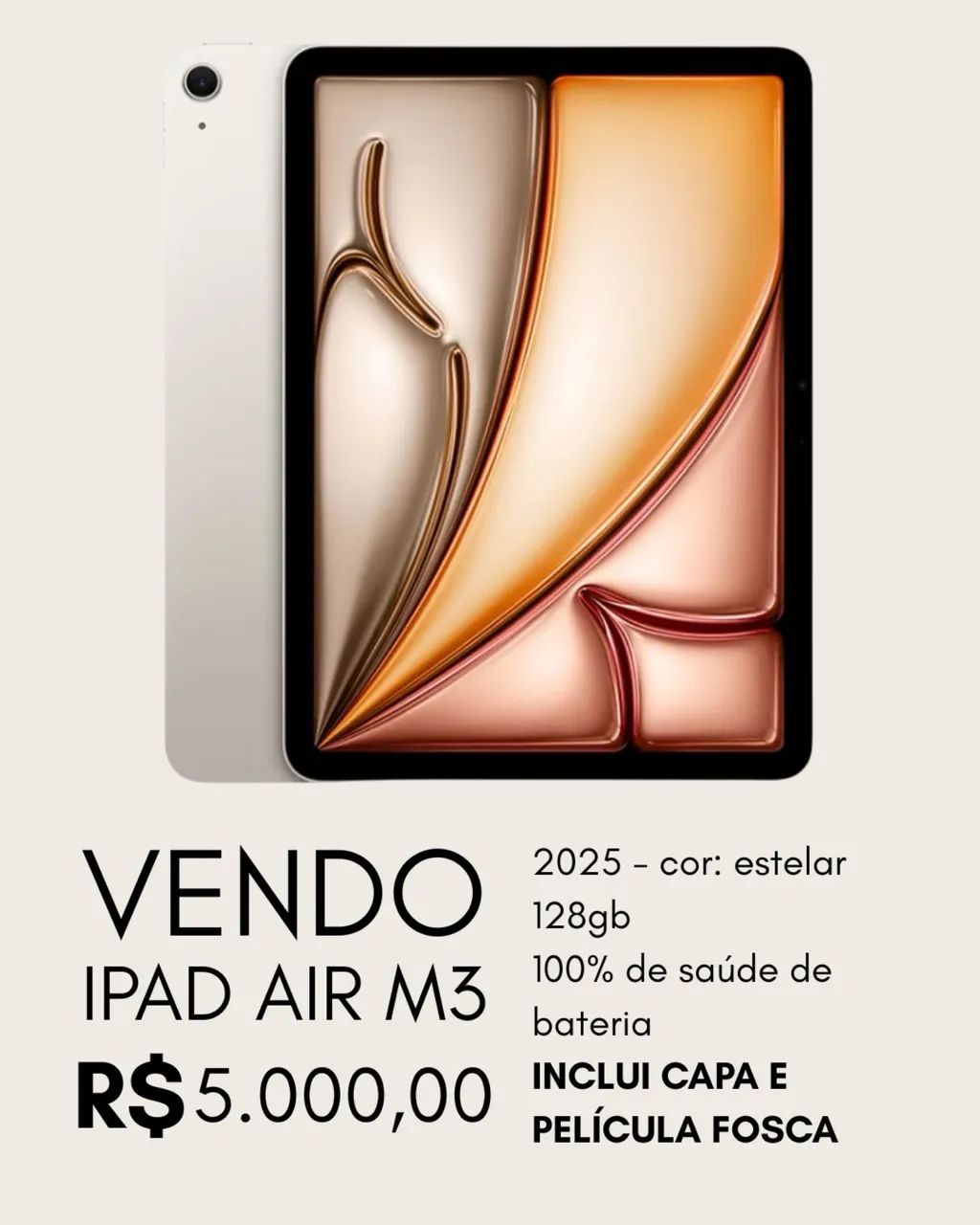 iPad Air M3 bateria:100%