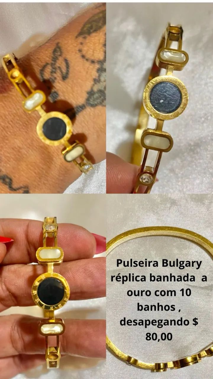 Pulseira banhada a ouro marca Bv - Foto 5