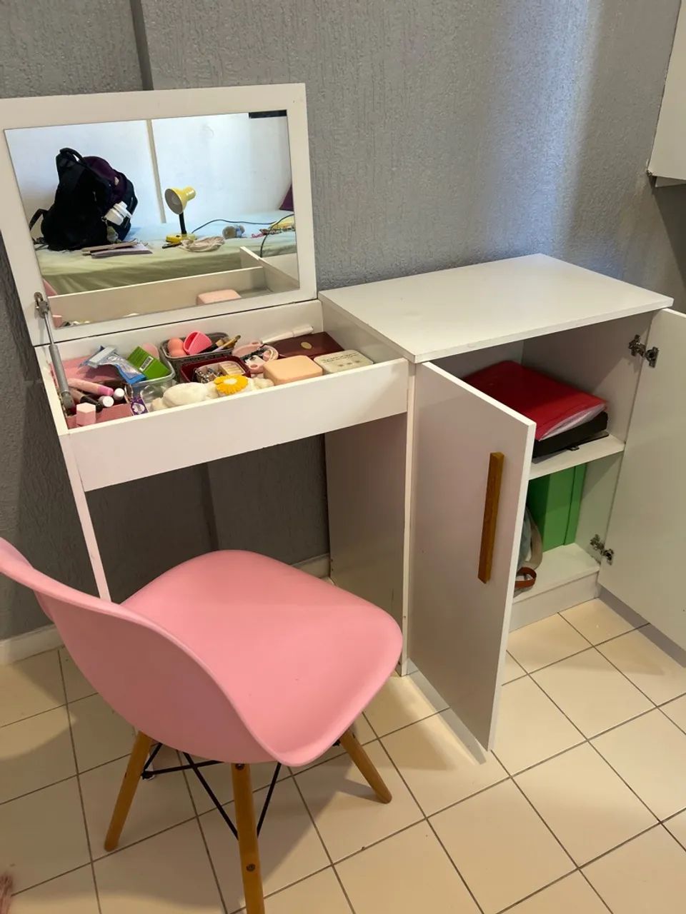 Penteadeira Quarto Menina com Cadeira Rosa - Foto 2