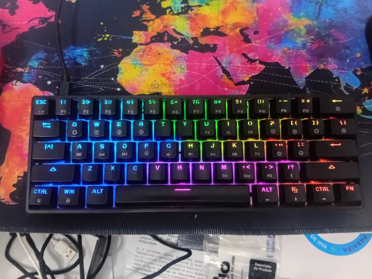 Teclado gk61 com sensor gaterom yellow aceito trocas 