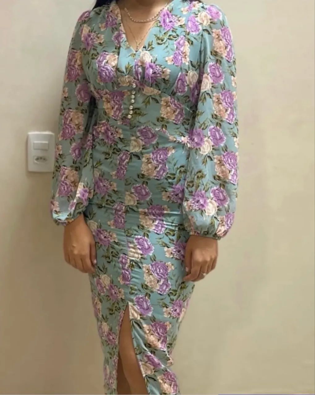 Vestido florido longo shein 