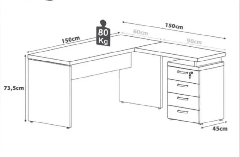 Mesa Gebb Work 1,5m x 1,5m  - Foto 5