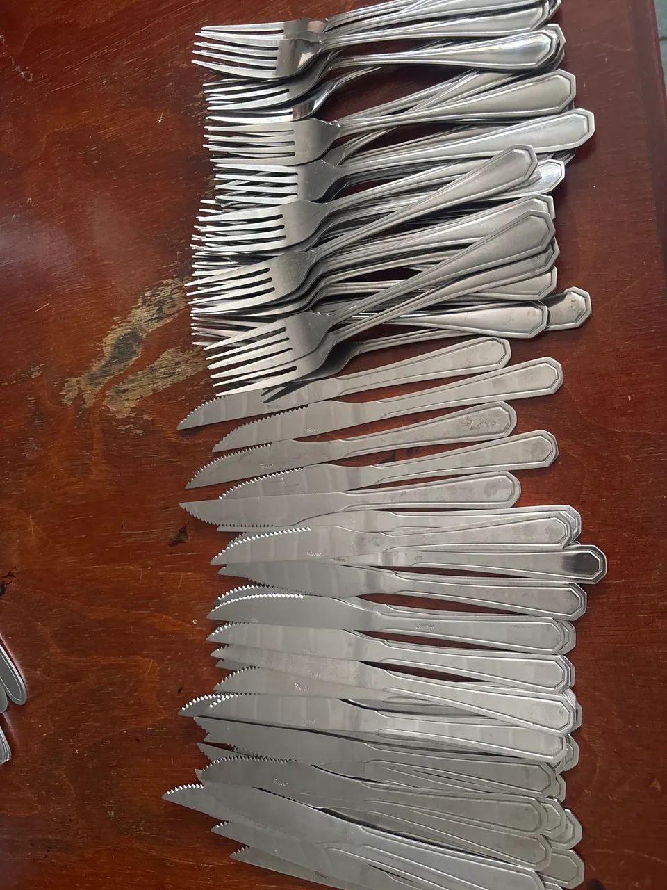 Jogo garfo e faca inox (35 pares )
