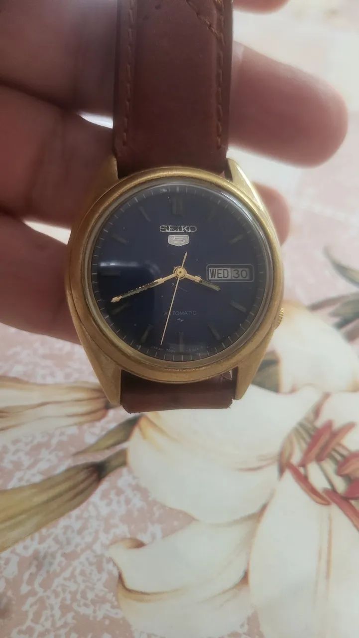 Seiko 5 autotem plaquê 38 mm anos 70 - Foto 3