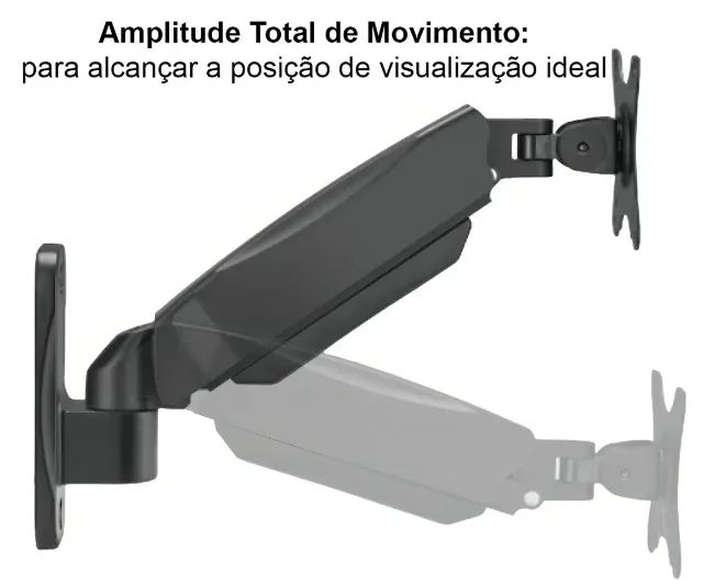 Suporte Monitor Articulado Braço Parede 17 A 32 Polegadas A Gás  - Foto 5