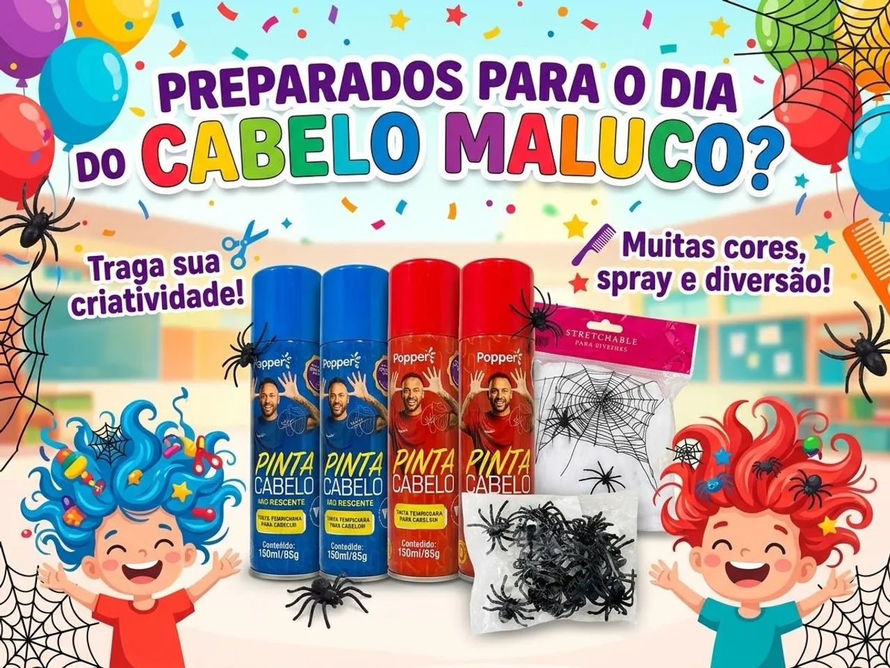 Acessórios para evento cabelo "maluco"