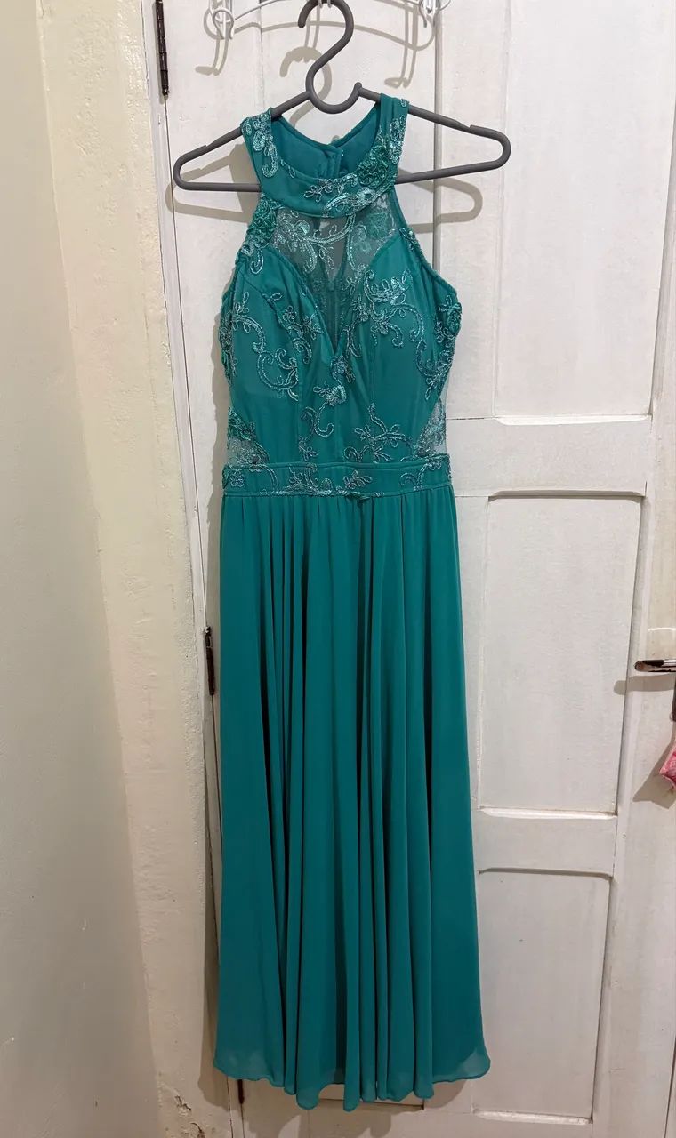 Vestido Festa Longo Verde Água  - Foto 2