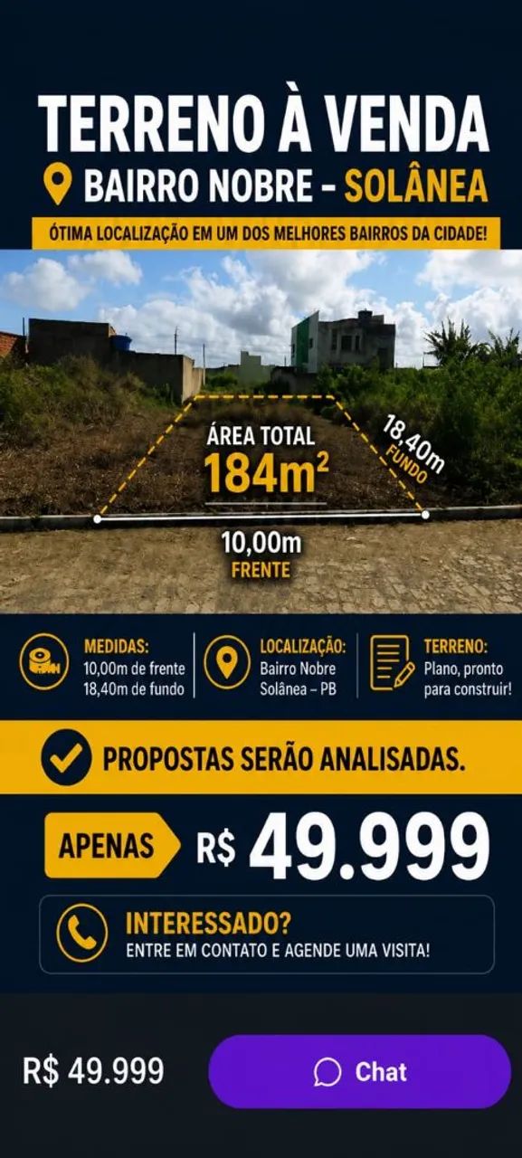 Terreno Lot. Bairro Nobre Solânea 