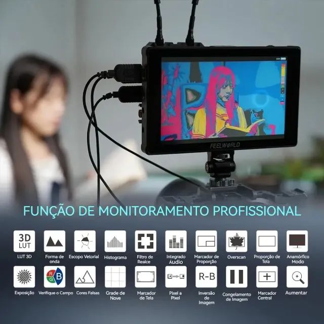 Feelworld F7 Plus Monitor 4k 7 Polegadas Touch Screen 3D LUT - Foto 3
