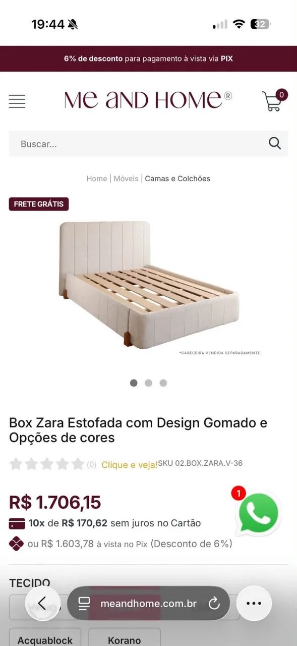 Cama de Casal Box + Cabeceira Boucle Off-White - Foto 4