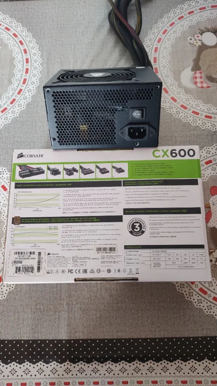 Fonte Corsair CX600 de 600W - Foto 4