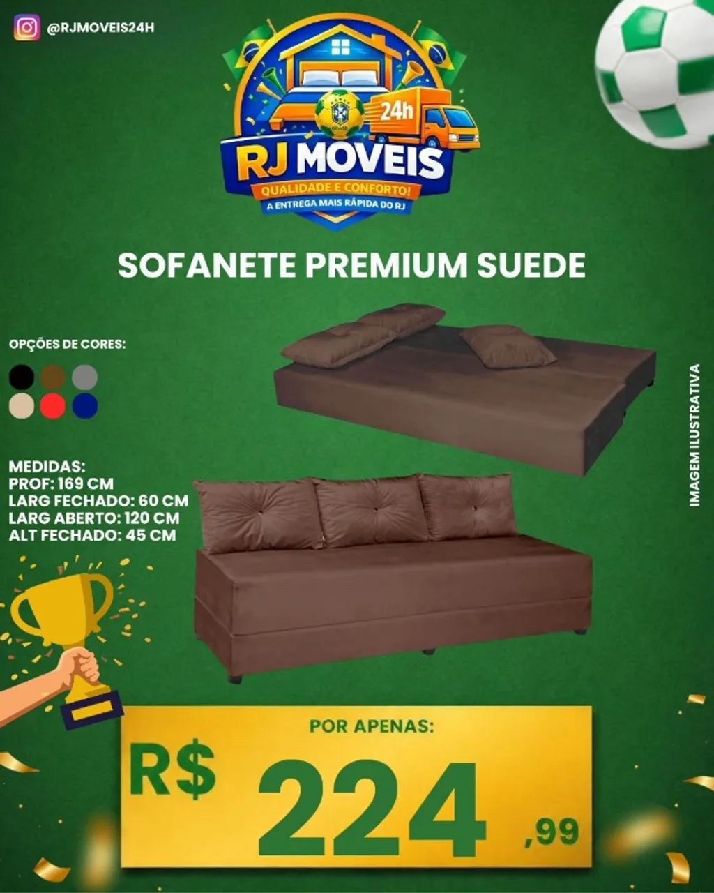 Sofanete premium suede várias cores (Pague na entrega)