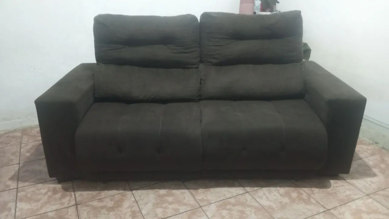 Sofá retráti el reclinável marrom 2 lugares - Foto 3