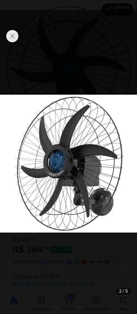 Ventilador de parede - Foto 2