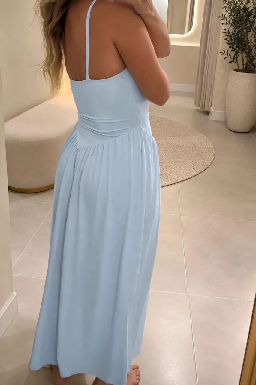 Vestido Longo Azul P/M - Foto 3
