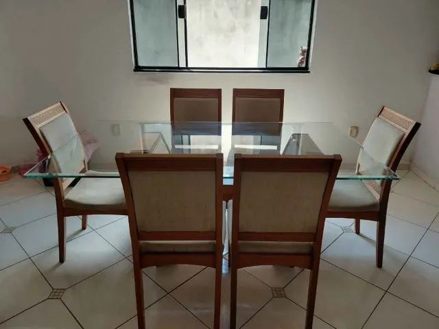 Mesa 6 cadeiras tampo vidro 8 milímetros - Foto 3