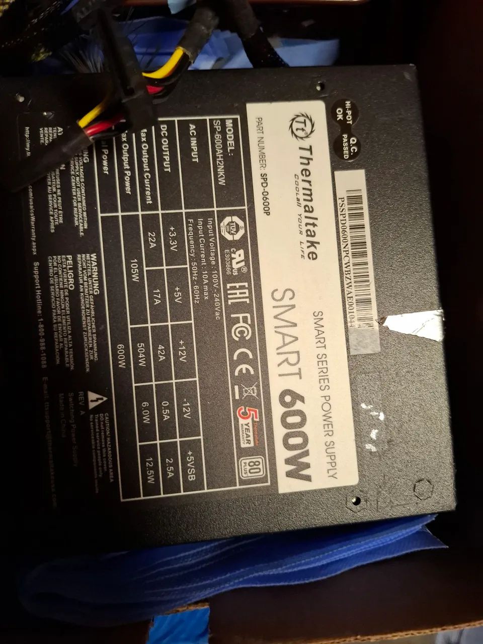 Fonte Thermaltake Smart 600W 80 Plus White - PFC Ativo - Foto 3
