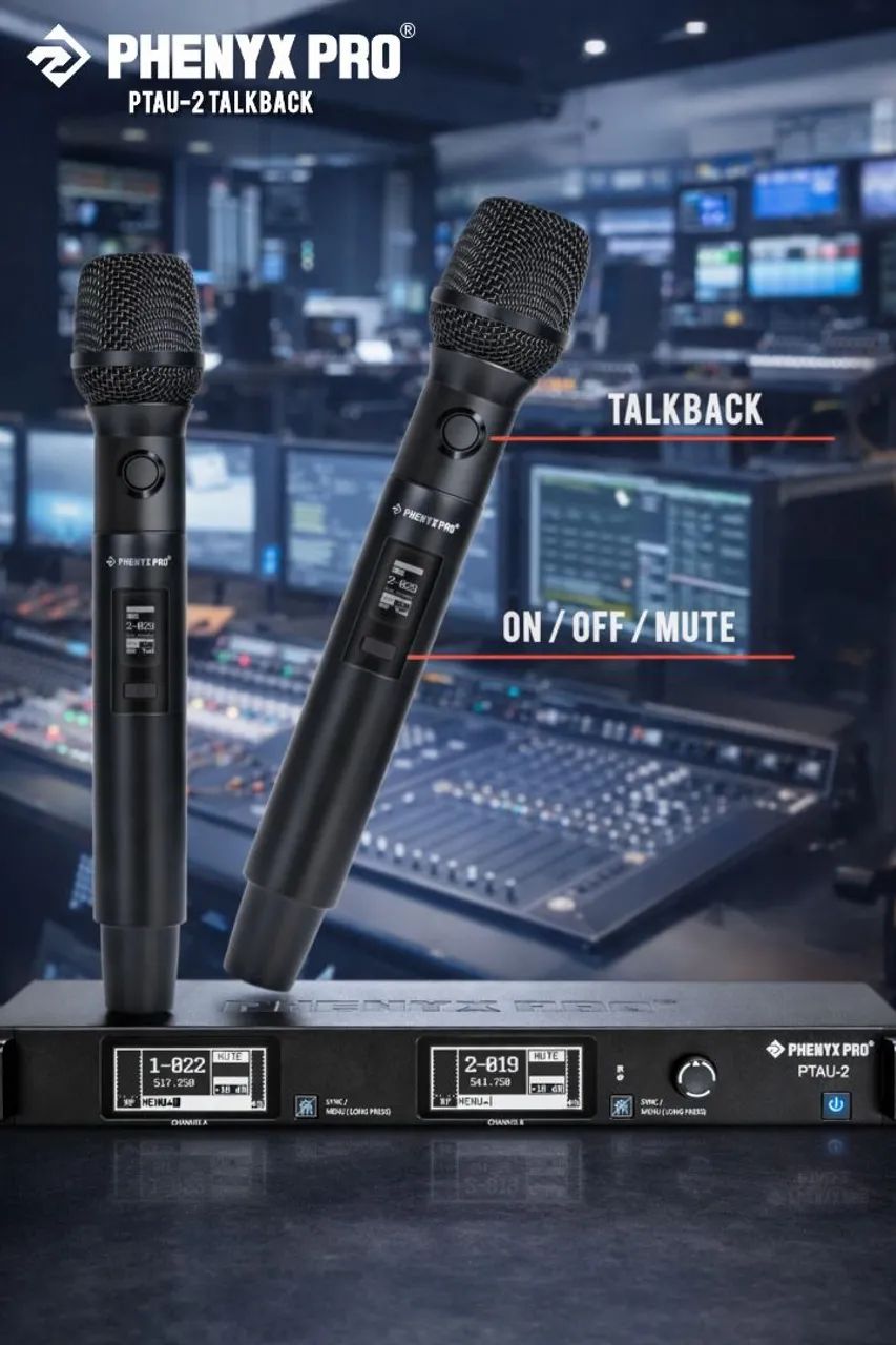 Microfone Phenyx Pro Profissional Sem Fio Duplo PTAU-2 TALKBACK (true diverse) - Foto 4