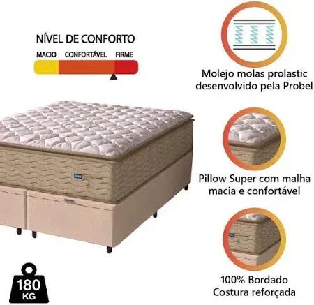 Colchão King Star Caramelo e Cama Base Baú King Rosê - Foto 2