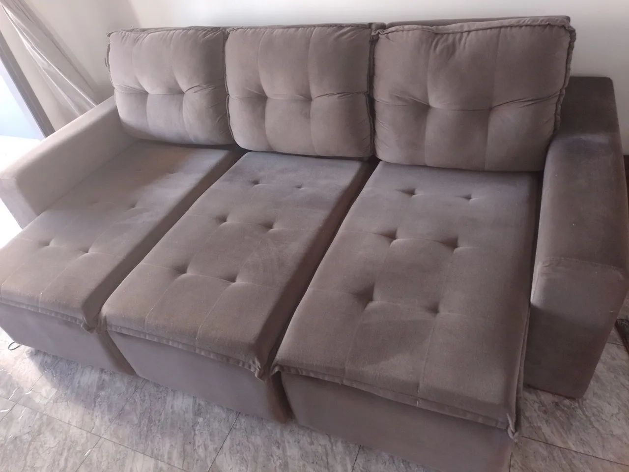 Sofá Retrátil Cinza - Foto 3