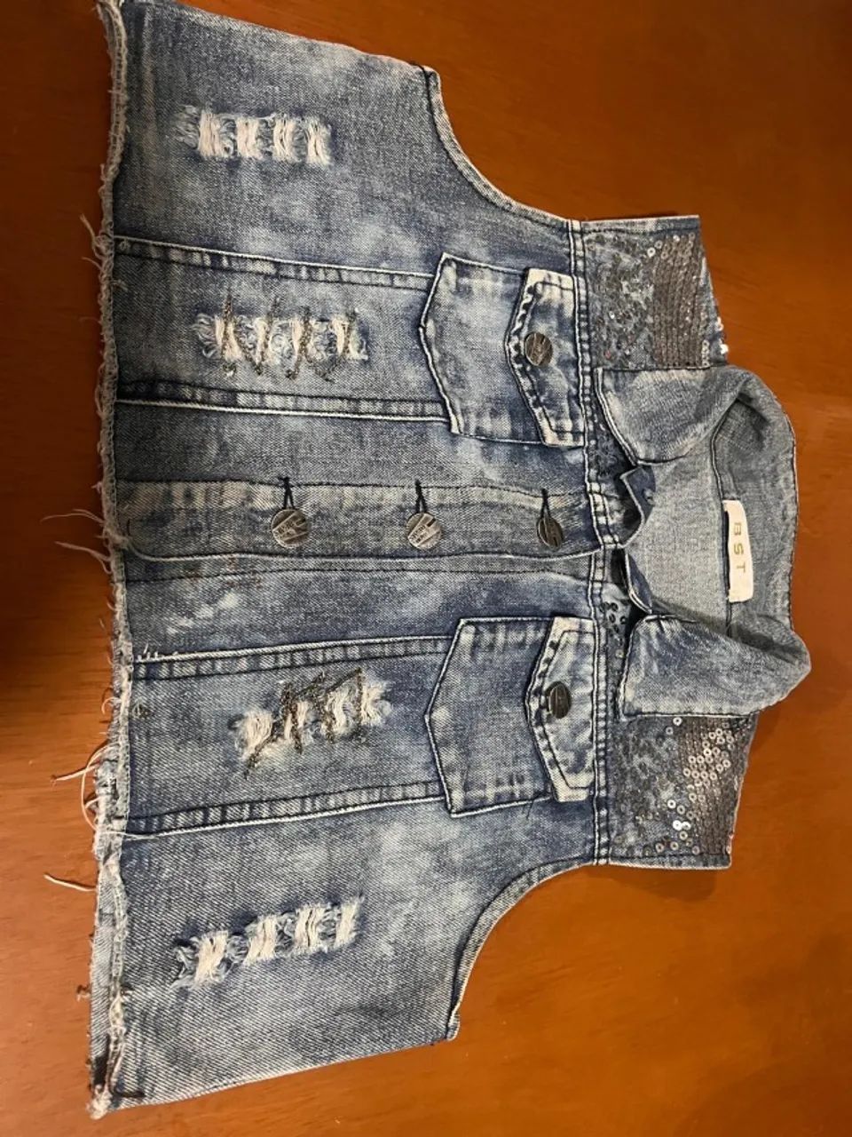 Conjunto jeans com paetês - Foto 4