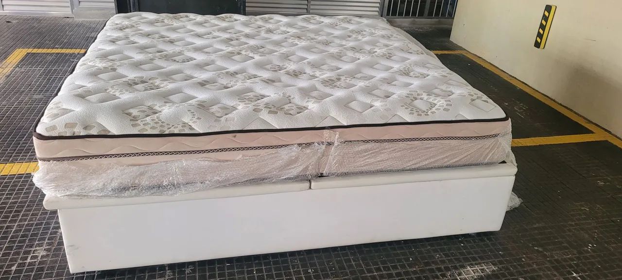 Conjunto de Cama baú King e colchão da marca probel  - Foto 4