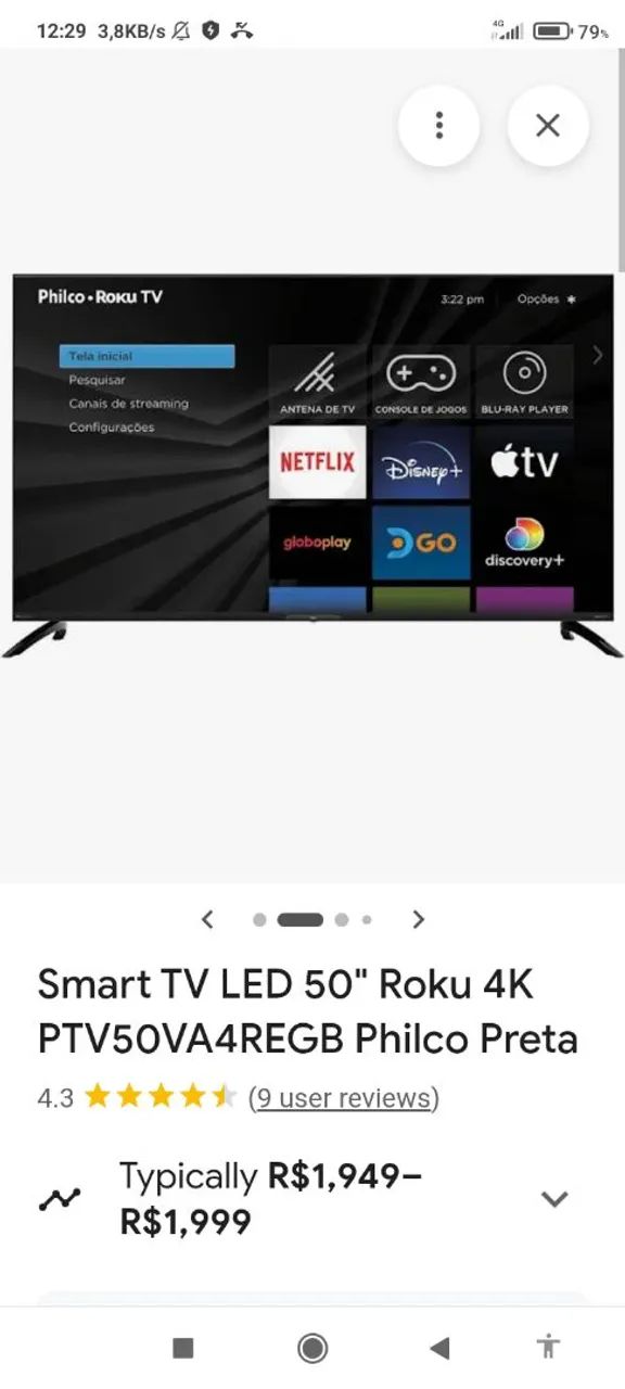 Smartv Philco 50 polegadas 