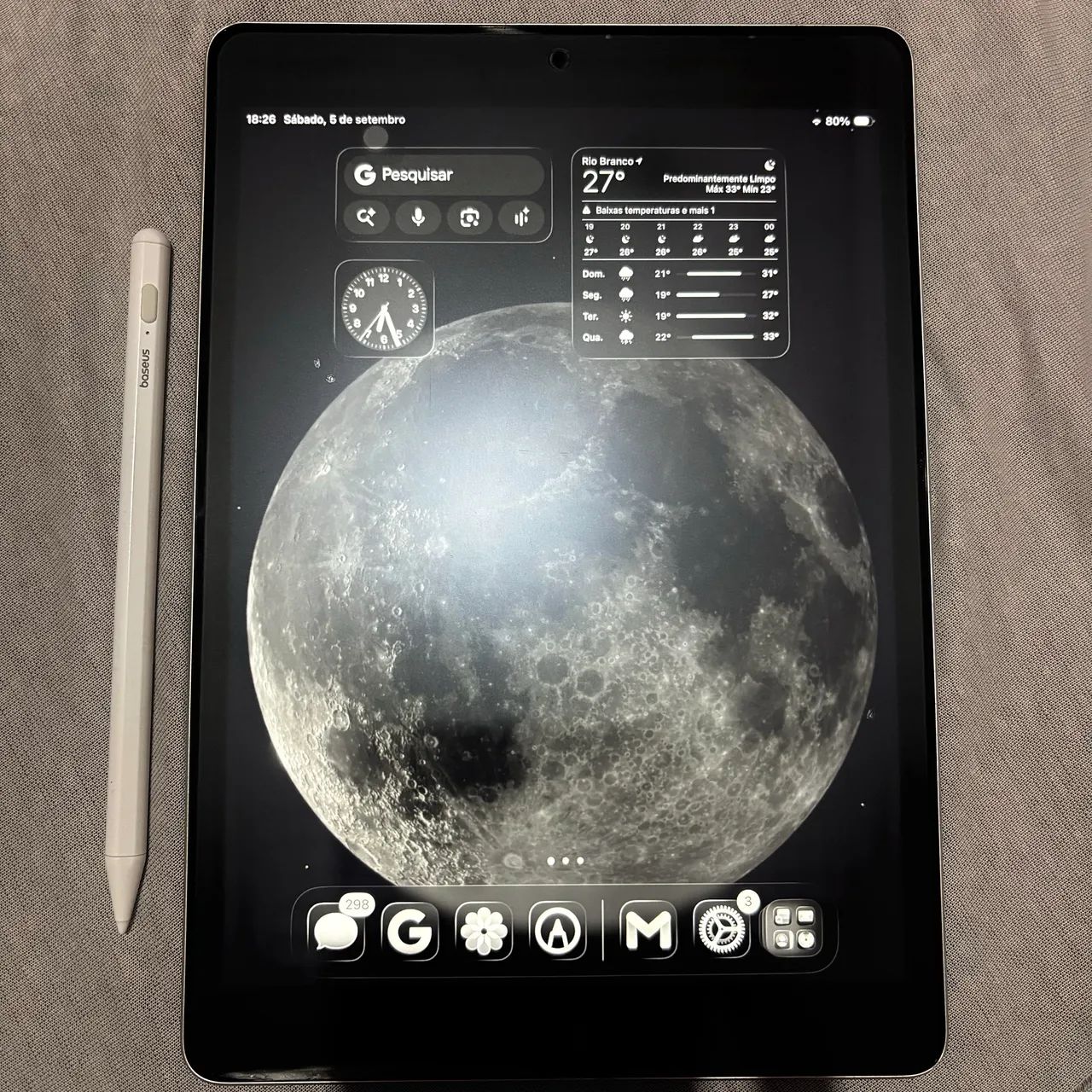 iPad 9 com caneta baseus
