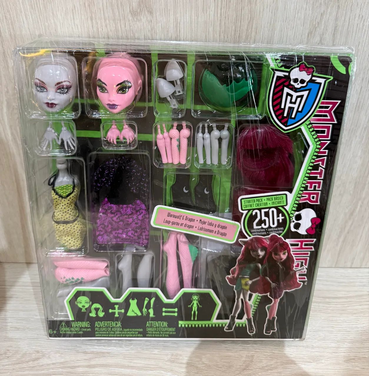 Pack Monster High Create a Monster (CAM) Lobisomem e Dragão