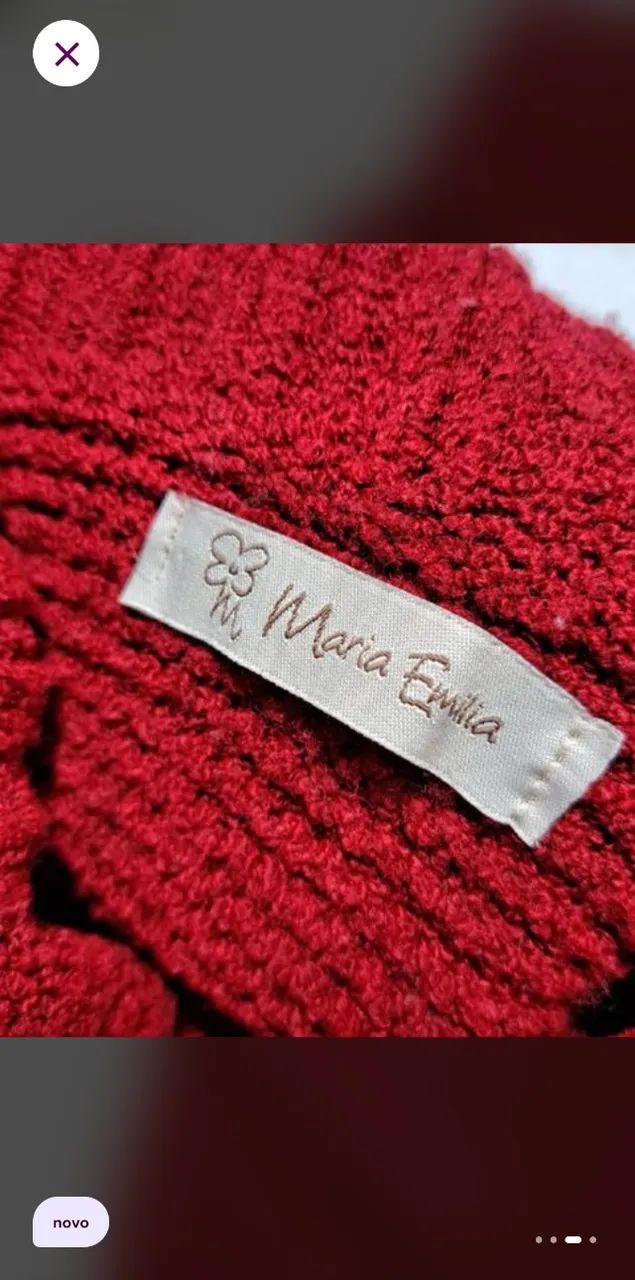 Suéter em tricot vernelho - Foto 2