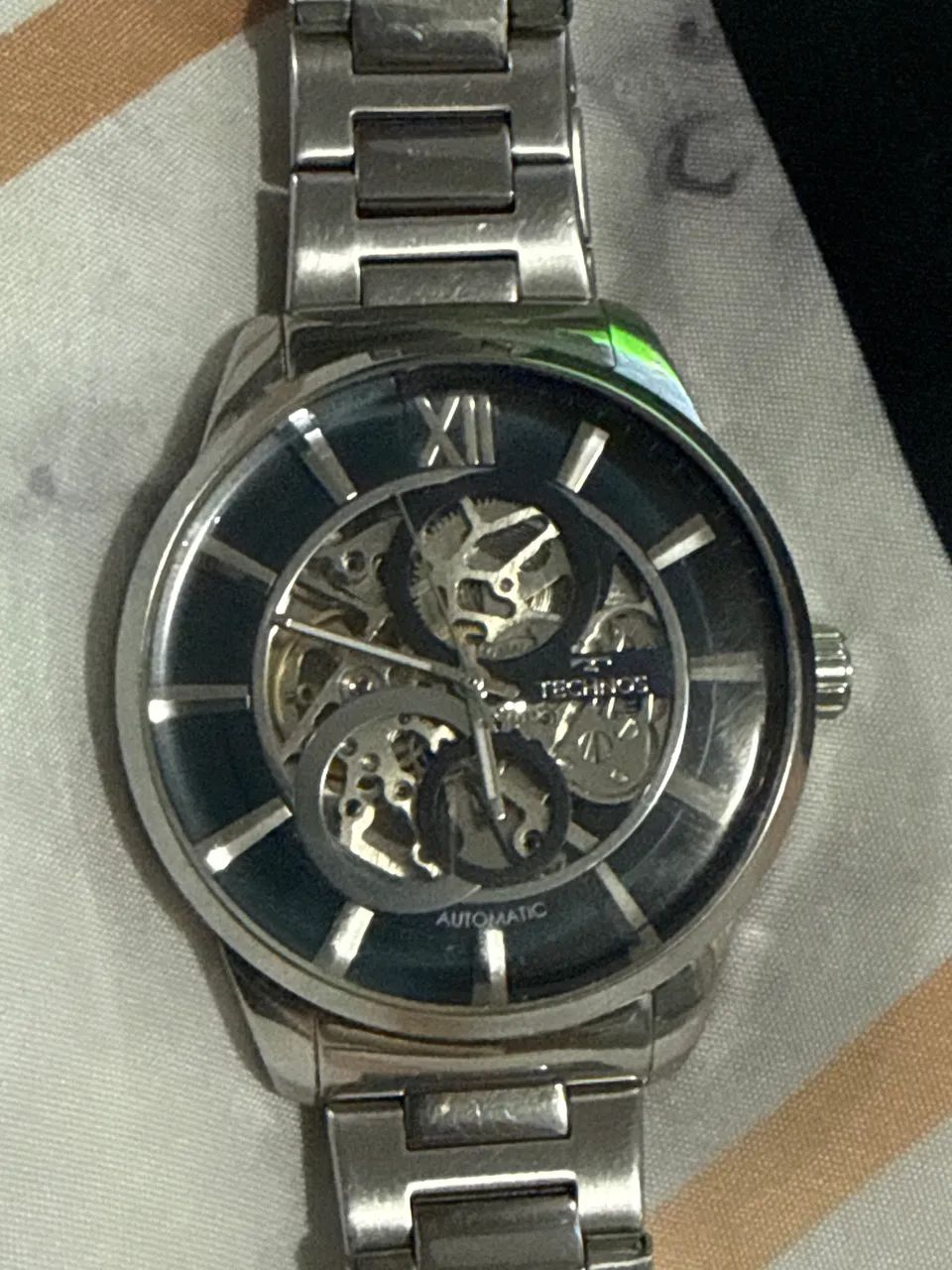 Relógio technos skeleton automático 