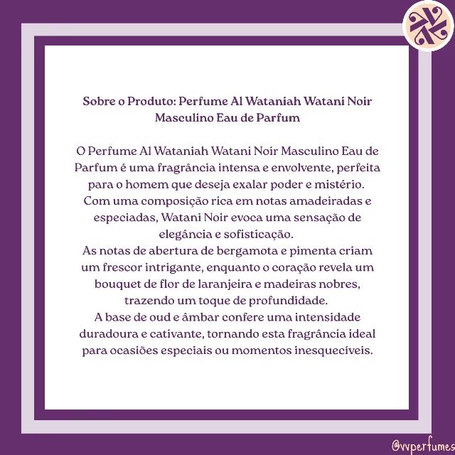 Al Wataniah Watani Noir Masc Edp 100ml - Foto 3