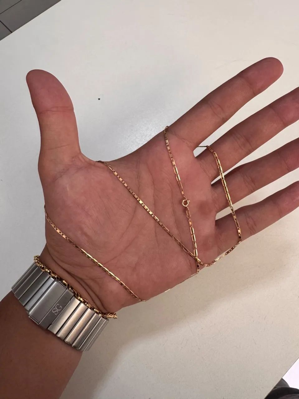 Corrente Piastrine ouro 18k