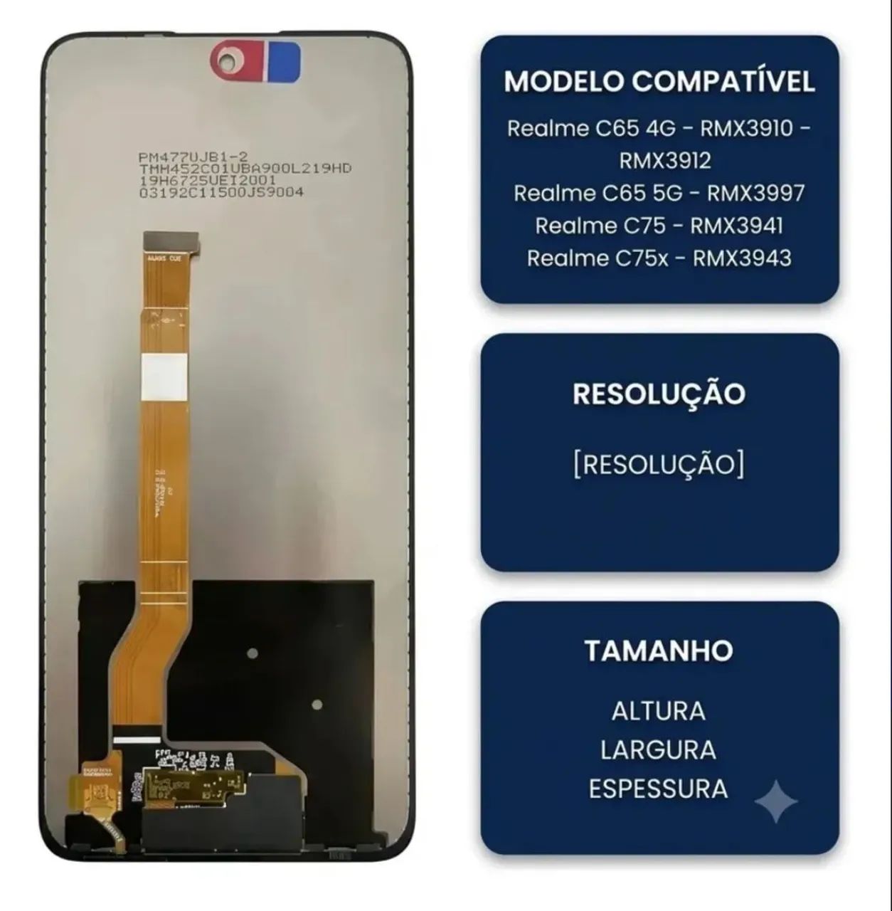 Tela display realme c75