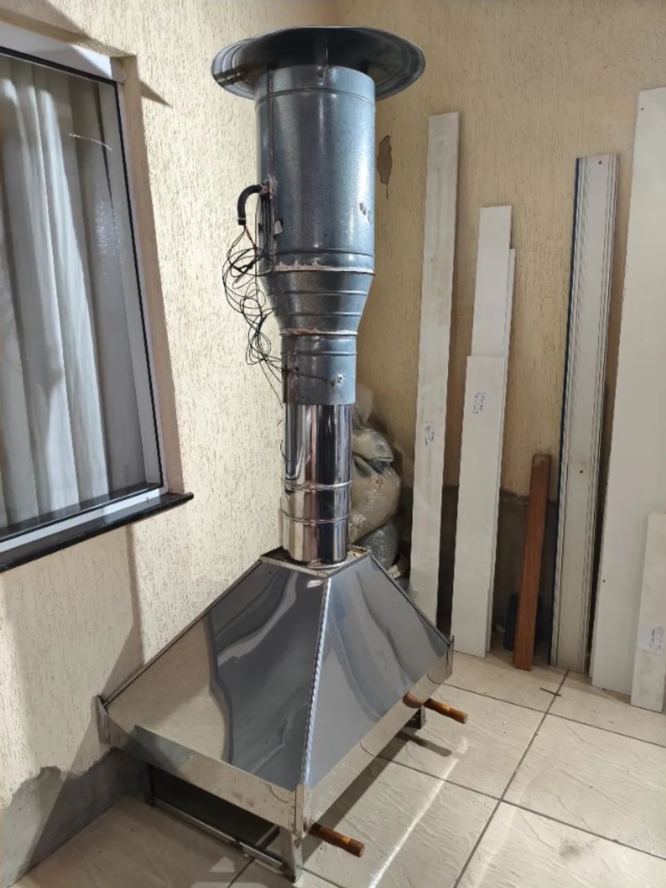 COIFA DE INOX + GRELHA+ CHAMINÉ COM MOTOR - Foto 3