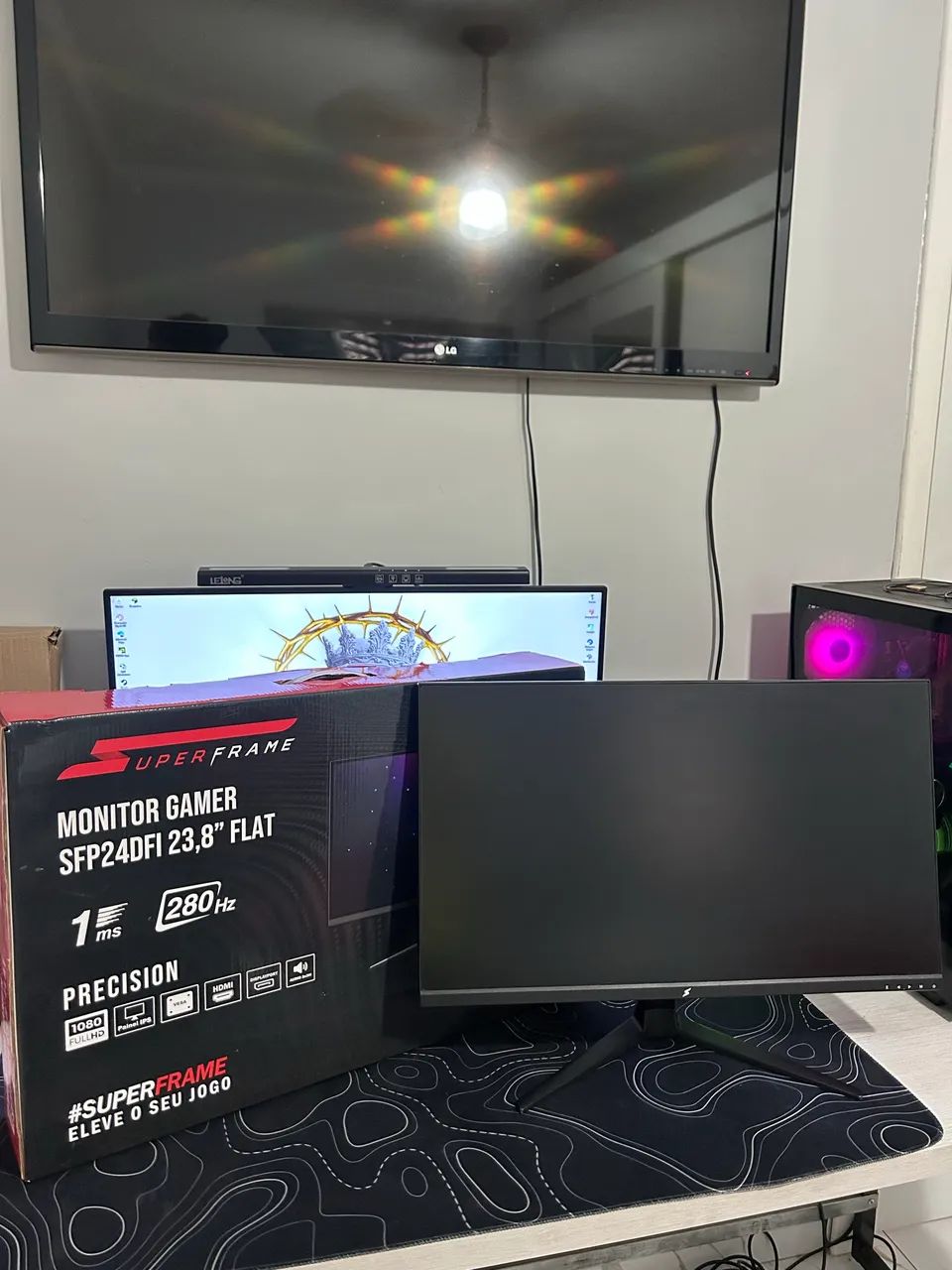 Monitor SuperFrame 23,8? 280Hz COM DEFEITO | Para Conserto/Peças - Foto 2
