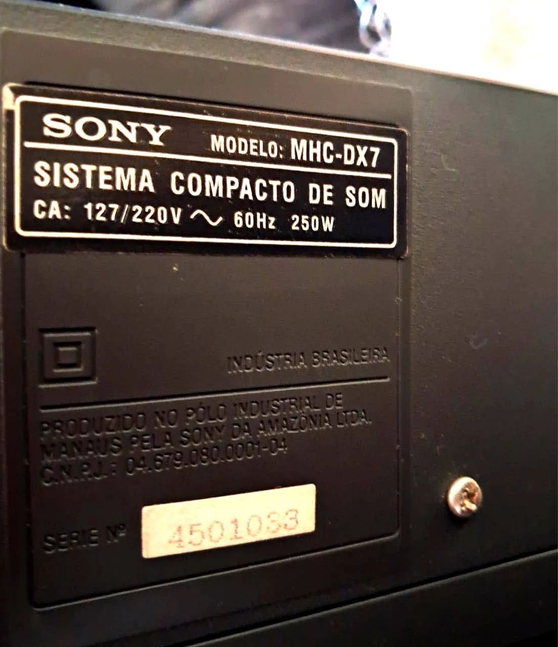Som Mini System SONY MHC-DX7 COMPLETO + De 100 cds de brinde