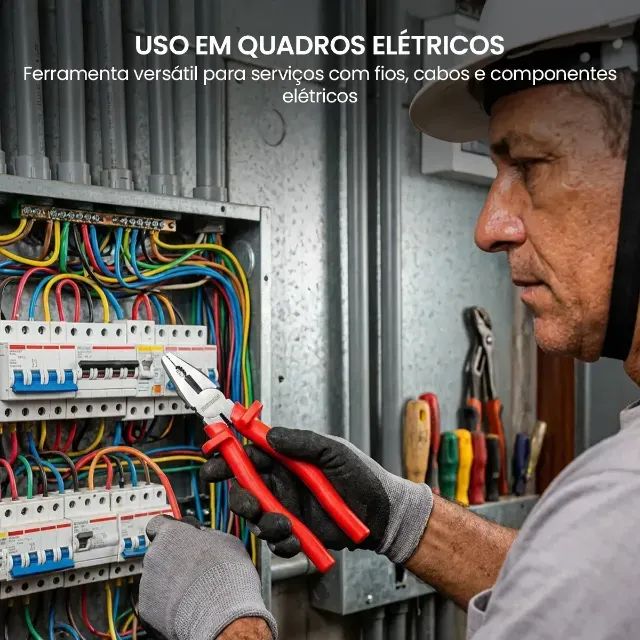 Alicate Universal 1000v Cabo Pp Aço Carbono 8 Polegadas - Foto 4