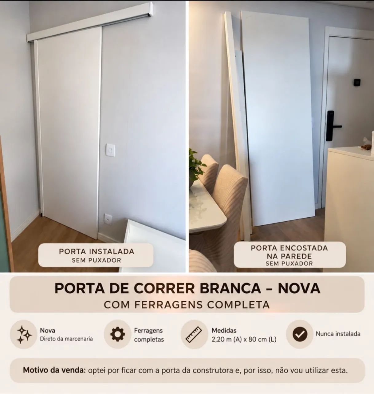 Porta de correr ambiente interno  - Foto 4
