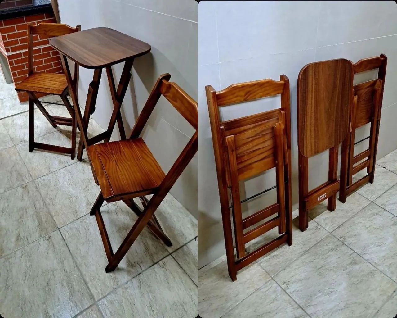 Mesa C/2 Cadeiras Madeira Maciça 