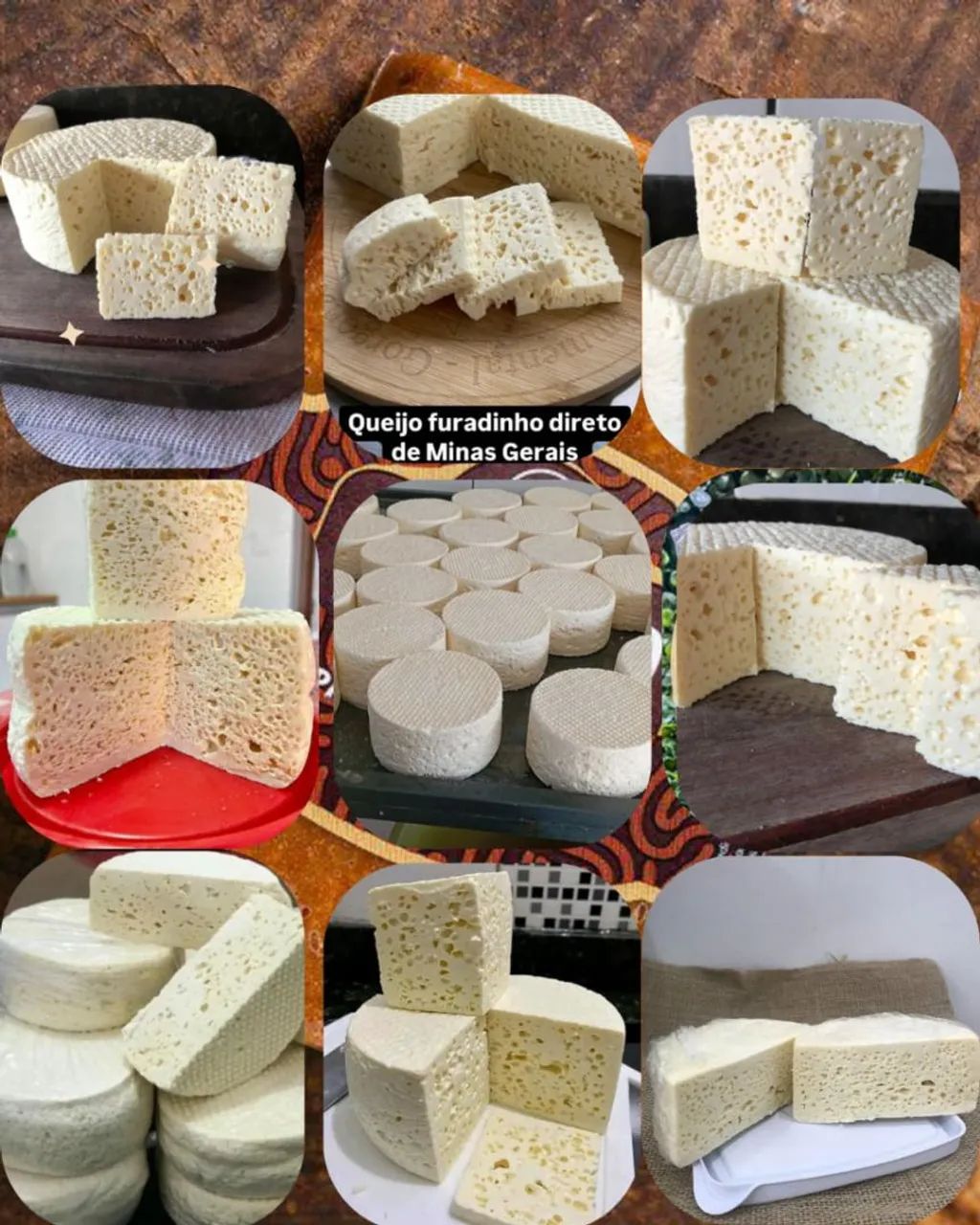 Queijo meia cura direto de Minas Gerais - Queijo Furadinho 