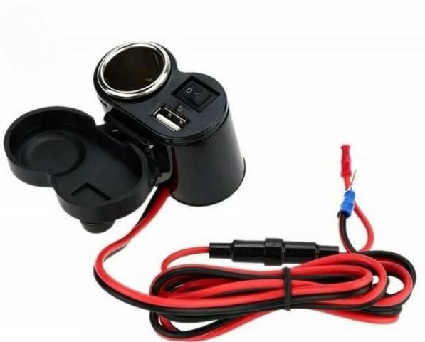 Carregador Para Moto Usb 5v E 12v Carrega Celular Gps