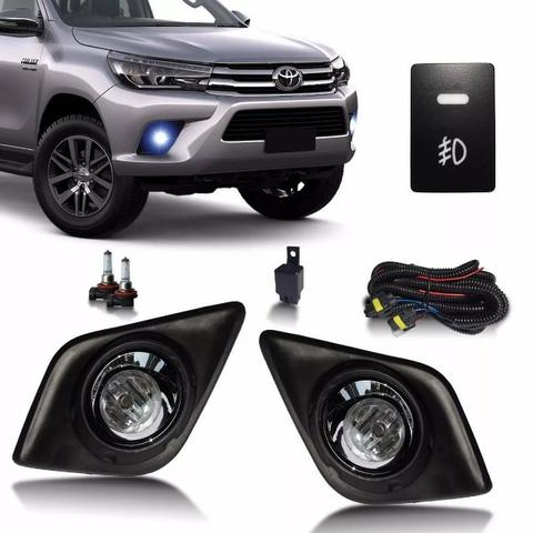 Kit Farol Milha Neblina Hilux 2016 2017 2018 Moldura Preta