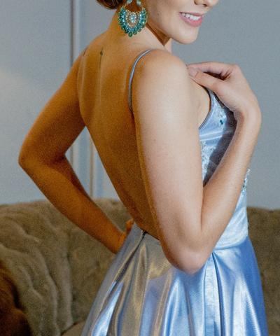 Vestido de Festa Azul - Foto 2