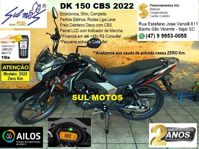 DK 150 CBS 2022 0KM COMPLETA, 02 ANOS GARANTIA