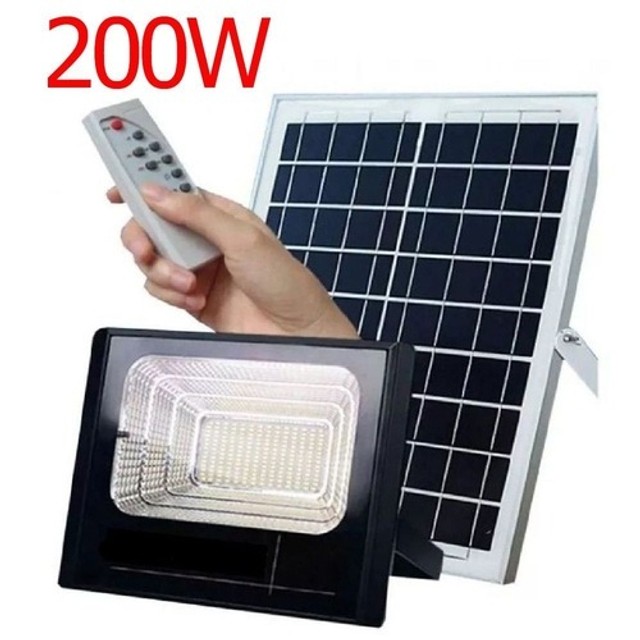 Refletor Solar 200w Luminária Energia Holofote Led Bateria sensor Iluminação - Foto 3